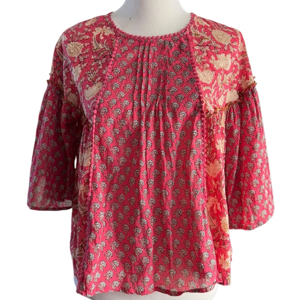 🌼5 For $25🌼 Rachel Zoe Peasant Blouse pink Boho Style Size XS
